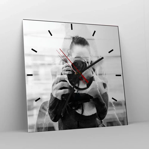Reloj de pared - Reloj de vidrio - Creador y creación - 40x40 cm