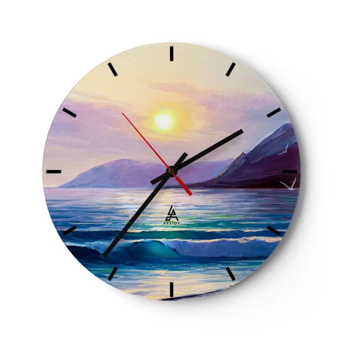 Reloj de pared - Reloj de vidrio - Cristal de agua y aire - 30x30 cm