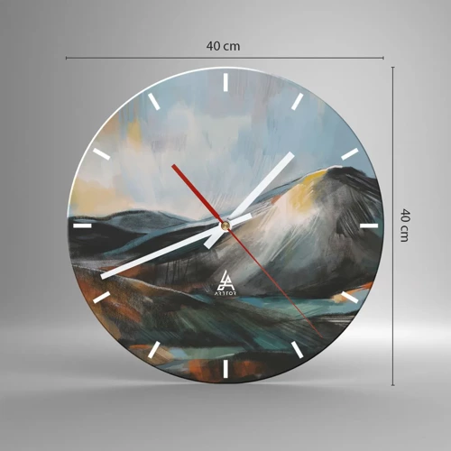 Reloj de pared - Reloj de vidrio - Crudo y bello - 40x40 cm