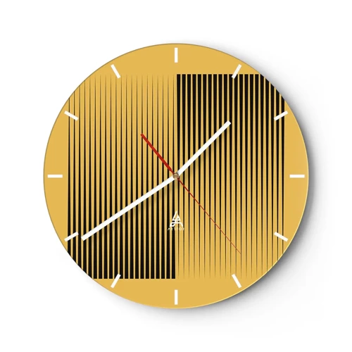 Reloj de pared - Reloj de vidrio - Cuadrado de opuestos - 30x30 cm