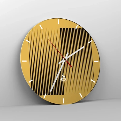 Reloj de pared - Reloj de vidrio - Cuadrado de opuestos - 30x30 cm