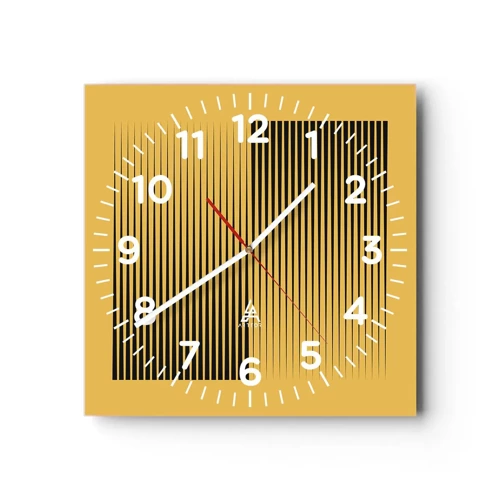 Reloj de pared - Reloj de vidrio - Cuadrado de opuestos - 30x30 cm