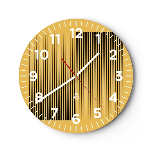 Reloj de pared - Reloj de vidrio - Cuadrado de opuestos - 30x30 cm