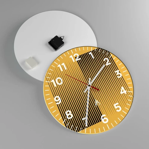 Reloj de pared - Reloj de vidrio - Cuadrado de opuestos - 40x40 cm