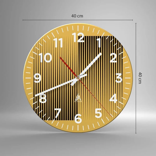 Reloj de pared - Reloj de vidrio - Cuadrado de opuestos - 40x40 cm