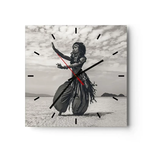 Reloj de pared - Reloj de vidrio - Danza de las Islas del Sur - 30x30 cm