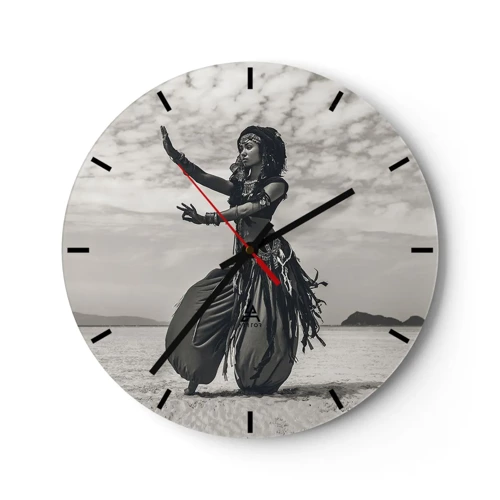 Reloj de pared - Reloj de vidrio - Danza de las Islas del Sur - 30x30 cm