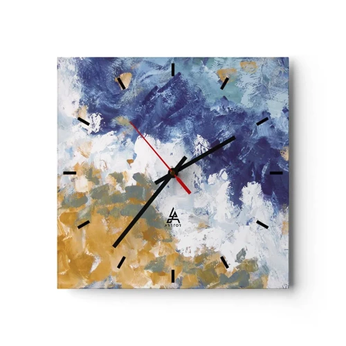 Reloj de pared - Reloj de vidrio - Danza de los elementos - 30x30 cm