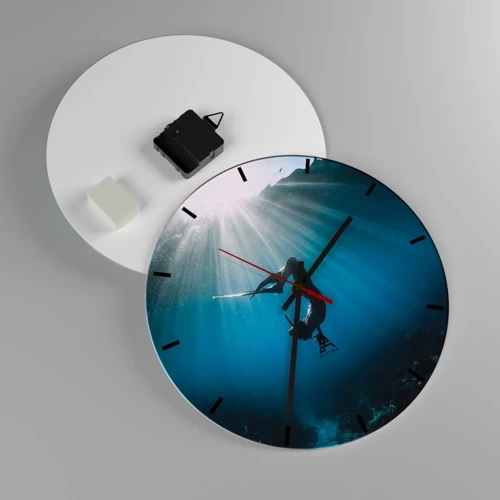 Reloj de pared - Reloj de vidrio - Danza subacuática - 30x30 cm