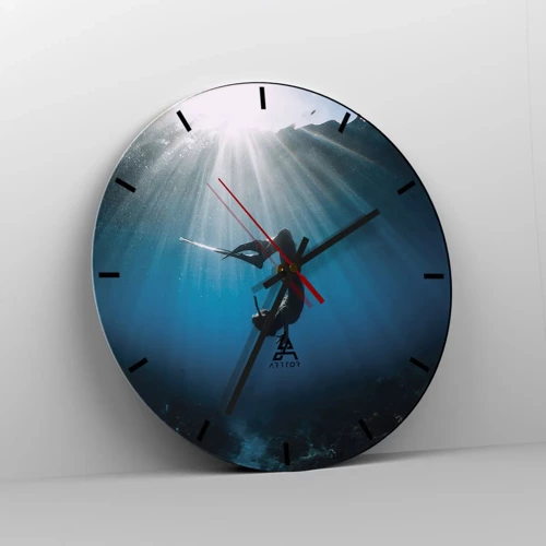 Reloj de pared - Reloj de vidrio - Danza subacuática - 30x30 cm