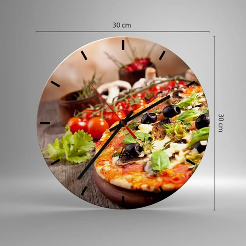 Reloj de pared - Reloj de vidrio - De ingredientes puros - 30x30 cm