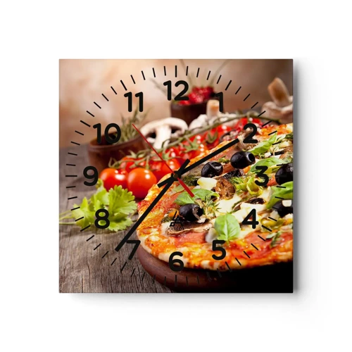 Reloj de pared - Reloj de vidrio - De ingredientes puros - 30x30 cm