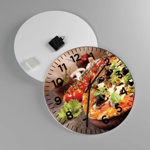 Reloj de pared - Reloj de vidrio - De ingredientes puros - 40x40 cm