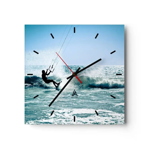 Reloj de pared - Reloj de vidrio - Déjate llevar - 30x30 cm