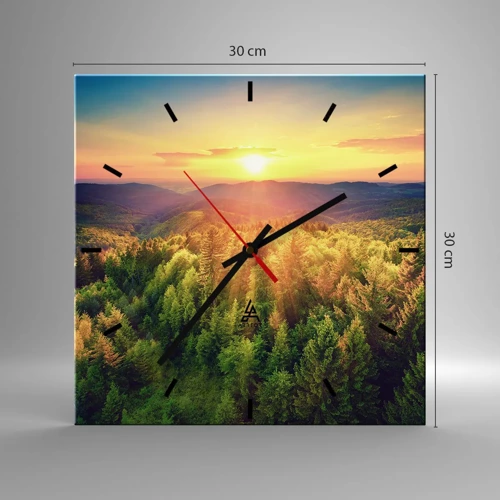 Reloj de pared - Reloj de vidrio - Desde lo alto - 30x30 cm