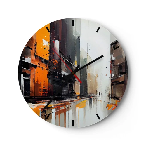 Reloj de pared - Reloj de vidrio - Día lluvioso - 30x30 cm