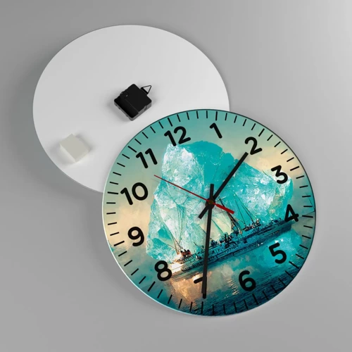 Reloj de pared - Reloj de vidrio - Diamante ártico - 40x40 cm