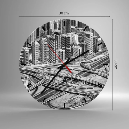 Reloj de pared - Reloj de vidrio - Dubái: la ciudad imposible - 30x30 cm