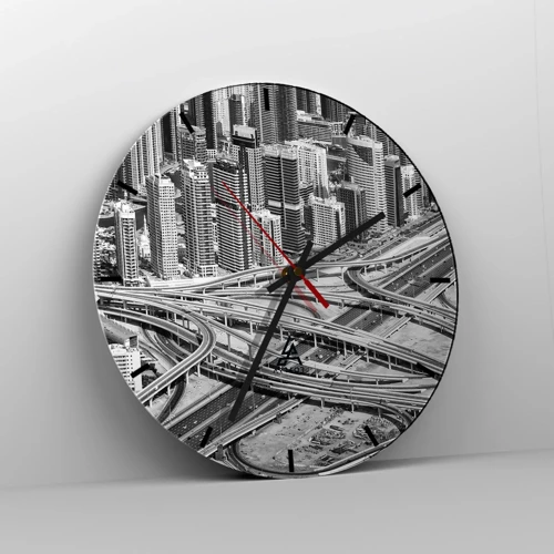 Reloj de pared - Reloj de vidrio - Dubái: la ciudad imposible - 30x30 cm