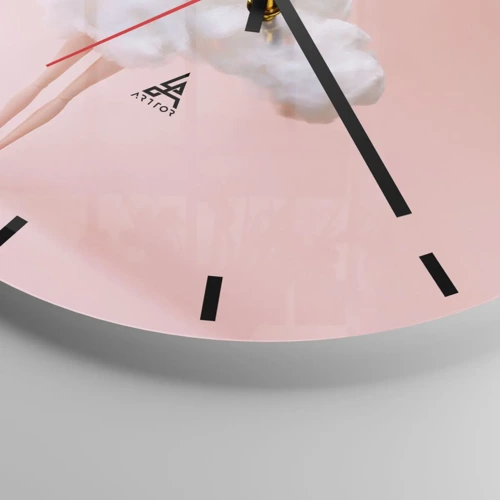 Reloj de pared - Reloj de vidrio - Dulce promesa - 30x30 cm