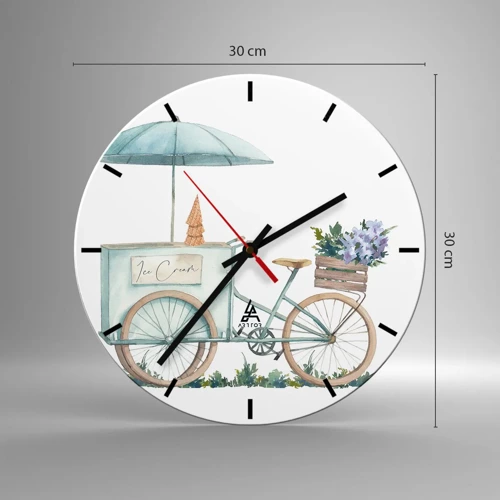Reloj de pared - Reloj de vidrio - Dulce recuerdo del verano - 30x30 cm
