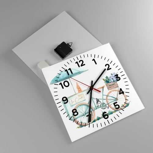 Reloj de pared - Reloj de vidrio - Dulce recuerdo del verano - 30x30 cm