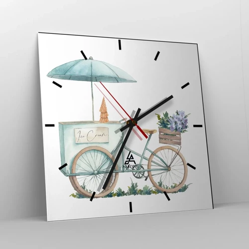 Reloj de pared - Reloj de vidrio - Dulce recuerdo del verano - 40x40 cm