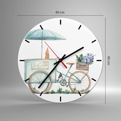Reloj de pared - Reloj de vidrio - Dulce recuerdo del verano - 40x40 cm