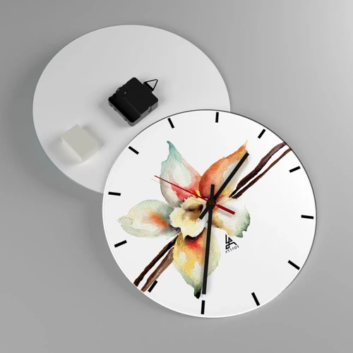 Reloj de pared - Reloj de vidrio - Dulzura salpicada de pintura - 30x30 cm