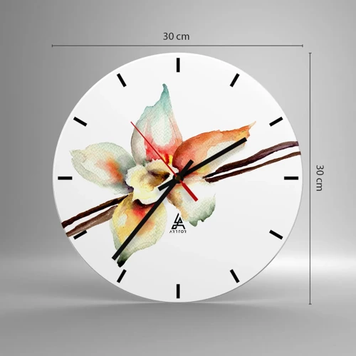 Reloj de pared - Reloj de vidrio - Dulzura salpicada de pintura - 30x30 cm