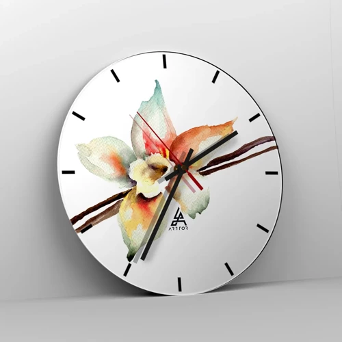 Reloj de pared - Reloj de vidrio - Dulzura salpicada de pintura - 30x30 cm