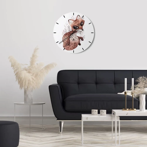 Reloj de pared - Reloj de vidrio - Dulzura y amor - 30x30 cm