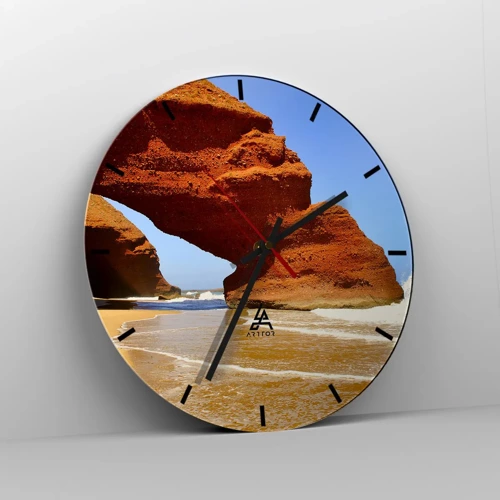 Reloj de pared - Reloj de vidrio - El agua y el viento a través de miles de años - 30x30 cm