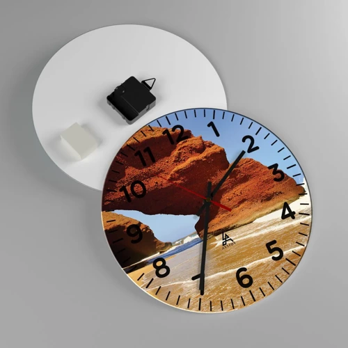 Reloj de pared - Reloj de vidrio - El agua y el viento a través de miles de años - 30x30 cm