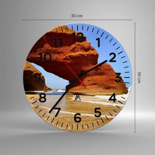 Reloj de pared - Reloj de vidrio - El agua y el viento a través de miles de años - 30x30 cm