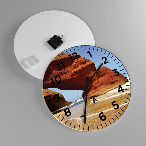 Reloj de pared - Reloj de vidrio - El agua y el viento a través de miles de años - 40x40 cm