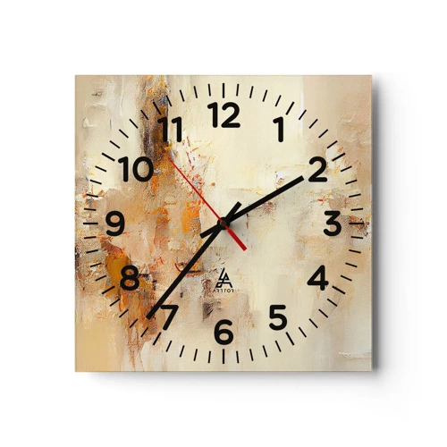 Reloj de pared - Reloj de vidrio - El alma del ámbar - 30x30 cm