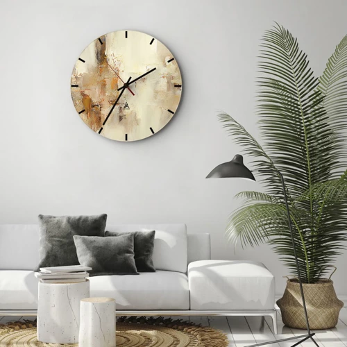 Reloj de pared - Reloj de vidrio - El alma del ámbar - 40x40 cm