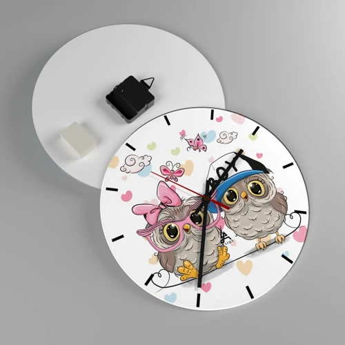 Reloj de pared - Reloj de vidrio - El amor - 30x30 cm