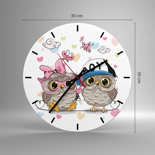 Reloj de pared - Reloj de vidrio - El amor - 30x30 cm