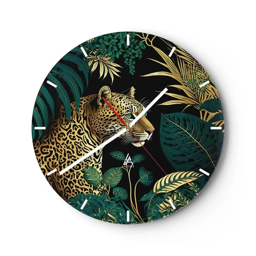 Reloj de pared - Reloj de vidrio - El anfitrión en la jungla - 30x30 cm