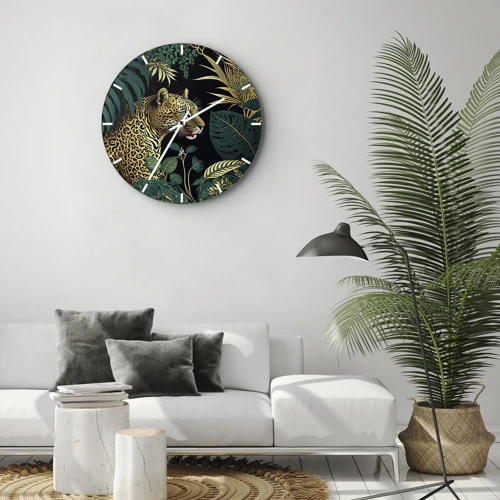 Reloj de pared - Reloj de vidrio - El anfitrión en la jungla - 30x30 cm