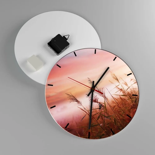 Reloj de pared - Reloj de vidrio - El arte del viento - 30x30 cm