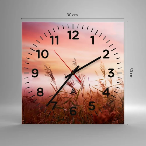 Reloj de pared - Reloj de vidrio - El arte del viento - 30x30 cm