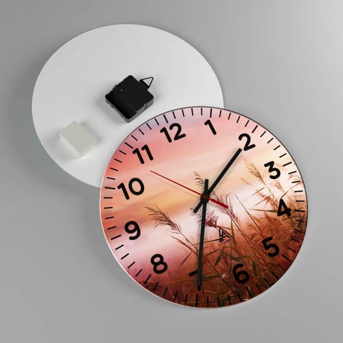 Reloj de pared - Reloj de vidrio - El arte del viento - 30x30 cm