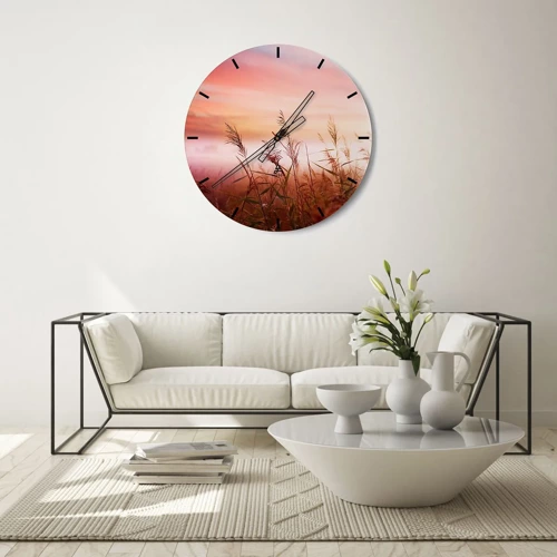 Reloj de pared - Reloj de vidrio - El arte del viento - 30x30 cm