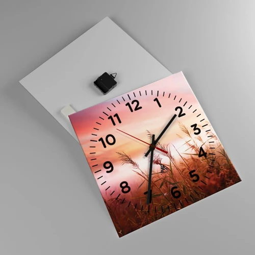 Reloj de pared - Reloj de vidrio - El arte del viento - 40x40 cm