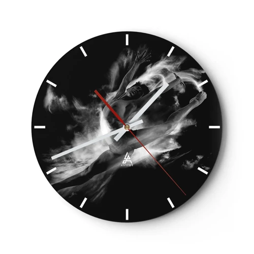 Reloj de pared - Reloj de vidrio - El arte del vuelo - 30x30 cm