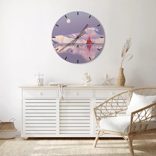 Reloj de pared - Reloj de vidrio - El calor de la vela, el frío del hielo - 30x30 cm