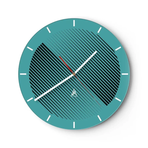 Reloj de pared - Reloj de vidrio - El círculo: una variación geométrica - 30x30 cm